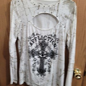 Affliction Long Sleeve Sexy Top Size XL
